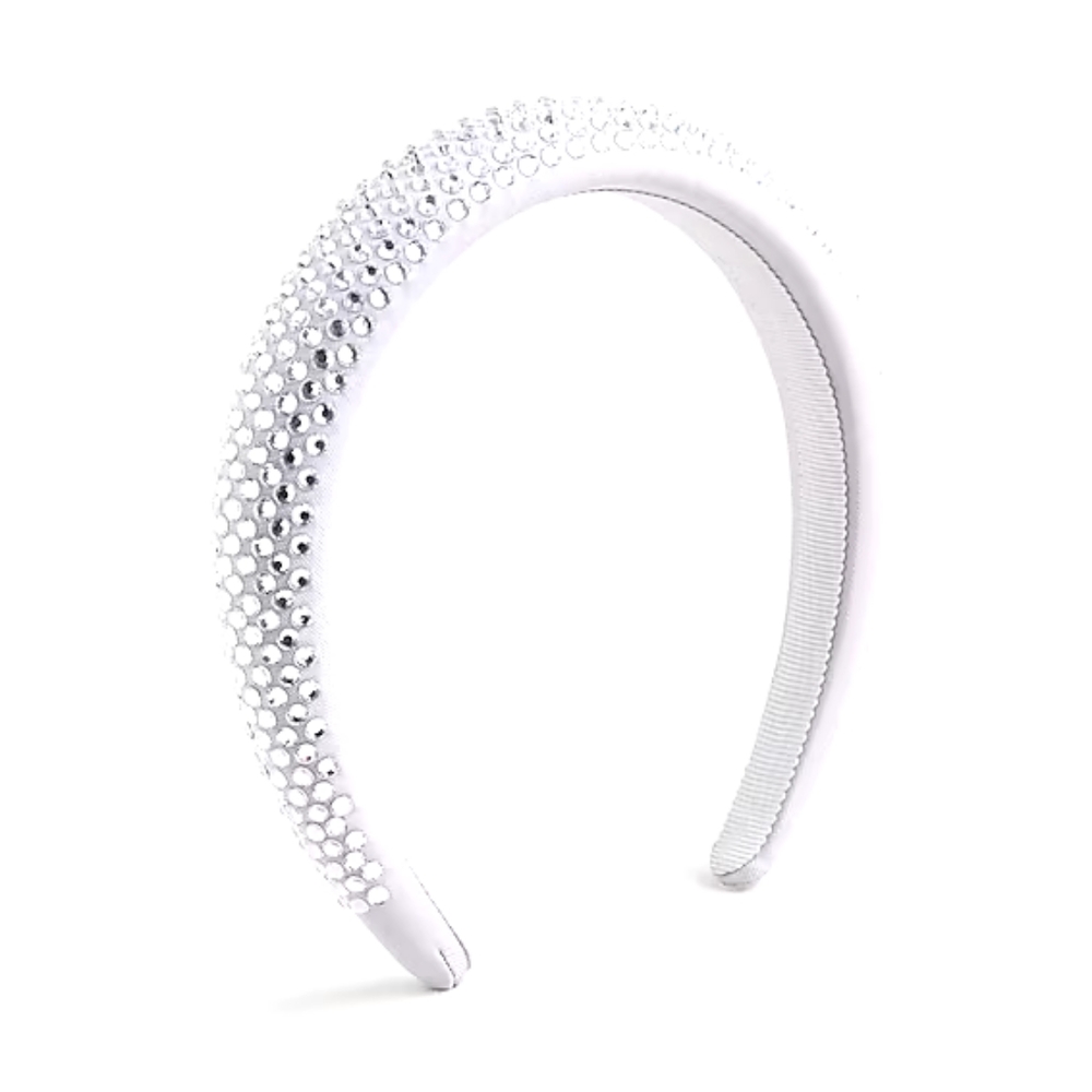 J.Crew rhinestone padded headband, gray/ silver